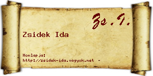 Zsidek Ida névjegykártya