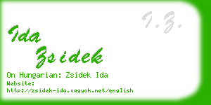ida zsidek business card